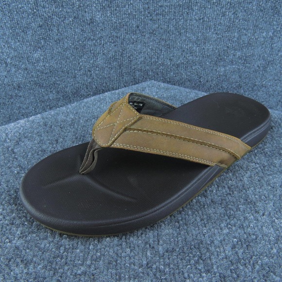 Dockers Men Flip Flop Sandals Brown Synthetic‎ Slip On Size 11 Medium (D, M) - Picture 1 of 6